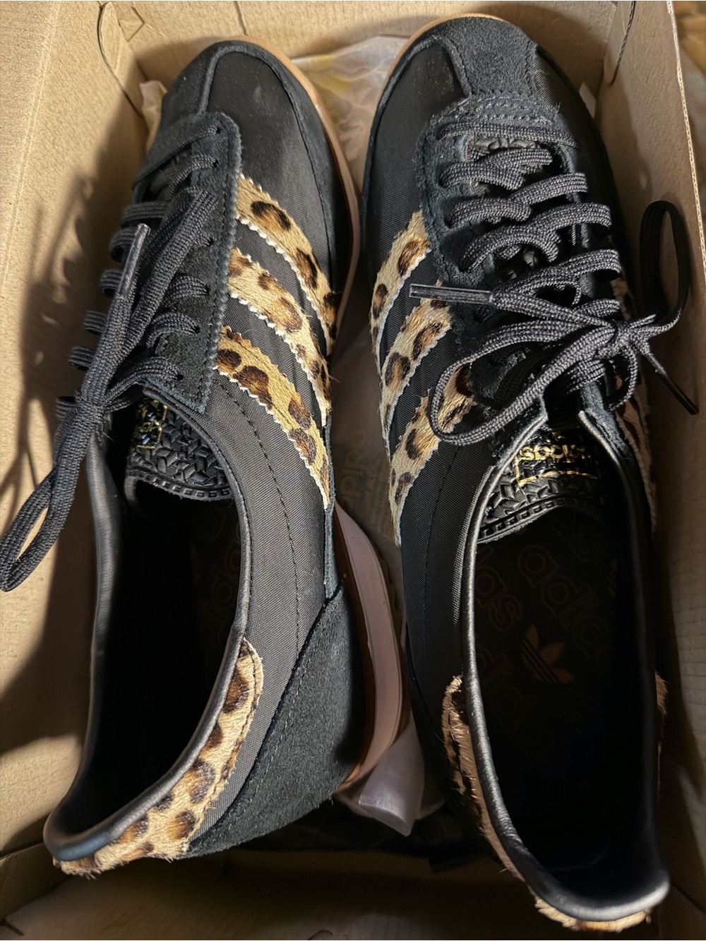 adidas SL 72 OG Cheetah  Brown / Core Black / Gum. NEVER worn